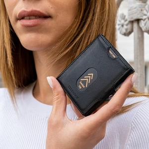 Valencia Siyah Bozuk Paralık Cepli Unisex Hakiki Deri Rfid Korumalı Erkek Kadın Mini Cüzdan Hediye