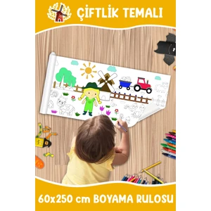 Çiftlik Dev Boy Boyama Kağıdı - Farm Kids Coloring Roll - Jumbo Painting Paper Roll For Kids
