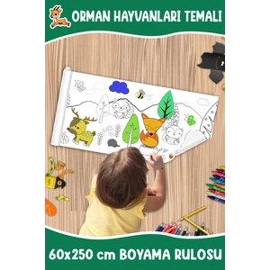 Orman Aktivite Rulo Boyama Kağıdı - 62CM x 2.5 Metre Dev Rulo