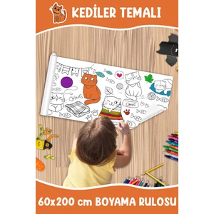 Kedi Dev Boy Boyama Kağıdı - Farm Kids Coloring Roll - Giant Painting Paper Roll For Kids