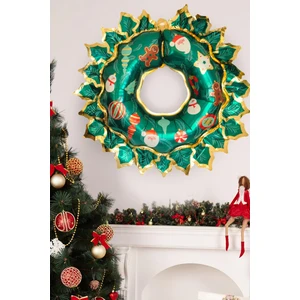 Yılbaşı Süsü Kapı Süsü Çelenk Folyo Balon 80-67  cm