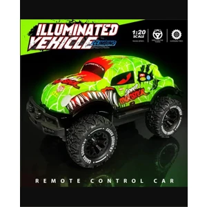 Boratila Toys Uzaktan Kumandalı Full Fonksiyon Şarjlı LED Işıklı 1:20 Ölçek Canavar Kamyon (Yeşil) Vosvos  Araba