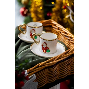 Limoges 2 Kişilik Noel Baba Kahve Fincanı Takımı - 90 ml