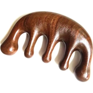 Ahşap Sandal Ağacı Gugu Masaj Yüz Masaj Gua Sha Saç Tarağı Model 1