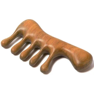Ahşap Sandal Ağacı Gugu Masaj Yüz Masaj Gua Sha Saç Tarağı Model 2