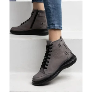 Deri Diyarı  Deri Kadın Günlük Bot Bootie GR0909