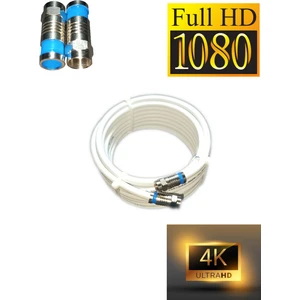 Rg6-U6 4k/full Hd/3d Saf Çelik (10 Metre) F Konnektörlü Anten Uydu Kablosu (10 Metre)