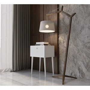 Canopus Mdf Beyaz Ahşap Ayaklı Tek Kapaklı Komodin