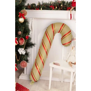 Patladı Gitti Yılbaşı Süsü Krem Baston Şeker Folyo Balon 40-83  cm