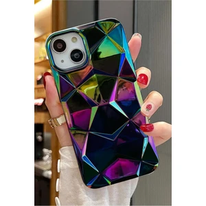 3gen Case Apple iPhone 15 Uyumlu 3D Prizma Desenler Hologram Çok Renkli Esnek Silikon Kılıf