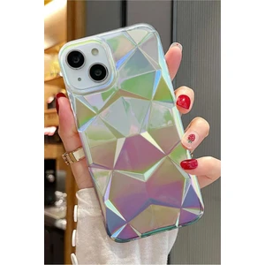 3gen Case Apple iPhone 15 Uyumlu 3D Prizma Desenler Hologram Çok Renkli Esnek Silikon Kılıf