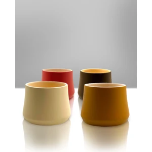 Ceramic Art Decor Seramik Saksı - 4'lü Sırlı Saksı- 10 cm x 13 cm