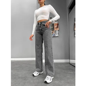 Esra Helvacı Gri Straight Orj Jean