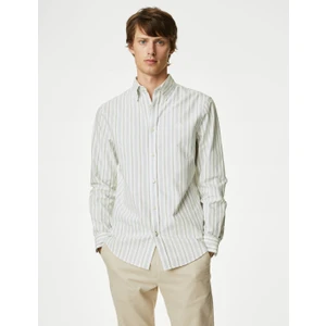 Marks & Spencer Regular Fit Çizgili Oxford Gömlek