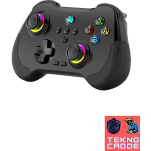 Z01 Pc/ıos/ps4/ps3/switch/androıd Telefon Tablet Titreşimli Rgb Bluetooth Joystick Gamepad