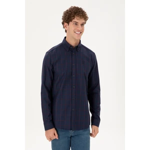 U.S. Polo Assn. Erkek Lacivert Gömlek Desenli 50296597-VR033