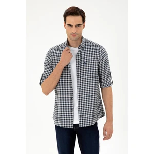 U.S. Polo Assn. Erkek Lacivert Gömlek Desenli 50296628-VR033