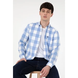 U.S. Polo Assn. Erkek Açık Mavi Gömlek Desenli 50296595-VR003