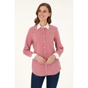 U.S. Polo Assn. Kadın Vişne Gömlek Desenli 50297107-VR223