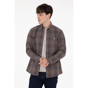 U.S. Polo Assn. Erkek Kahverengi Gömlek Desenli 50291383-VR029