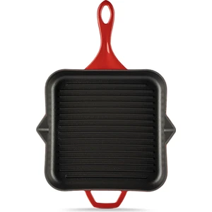 28cm Döküm Demir Kare Grill Tava Kırmızı