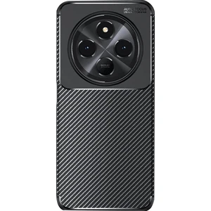 Xiaomi Poco C75 Kılıf Kamera Korumalı Auto Focus Karbon Fiber Arka Kapak + Ekran Koruyucu