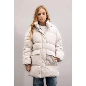 Kız Çocuk Su İtici Kapüşonlu Polar Astarlı Parka C8519A824AU