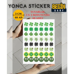 Begin Sarf Yıl Başı Hediye Sticker Etiketi 3 cm 48 Adet