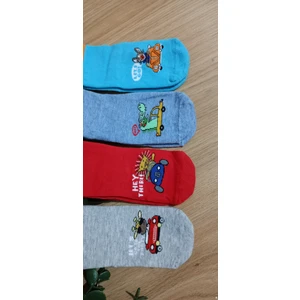 Bebek Meselesi 4'lü Yazel Desen Erkek Bebe Kaydırmaz Taban Mevsimlik Soket Çorap
