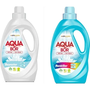 Aquabor Çamaşır Deterjanı Beyazlar ve Renkliler İçin Sıvı Deterjan 33*2 Yıkama