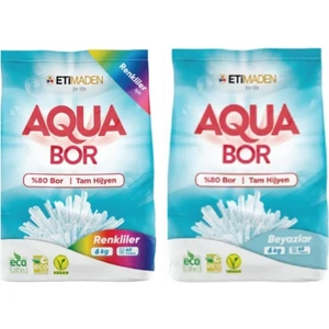 Aquabor Çamaşır Deterjanı Renkli ve Beyazlar İçin 6*2 12 kg 80 Yıkama
