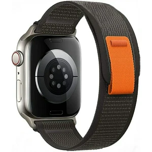 Apple Watch Trail Loop Cırtlı Bant Kordon ( Seri 10 - 42 mm Uyumlu) Siyah Kalın Gri