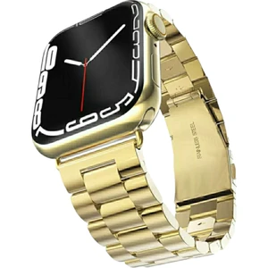 Apple Watch Paslanmaz Çelik Kordon ( Seri 10 - 46 mm Uyumlu) Gold