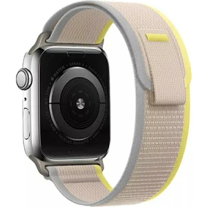 Apple Watch Trail Loop Cırtlı Bant Kordon ( Seri 10 - 46 mm Uyumlu) Gri Sarı
