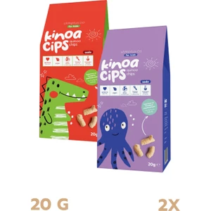 2 Paket 20 Gr. Sade Kinoa Cips For Kids Sevimli Dinozor ve Bebek Ahtapot