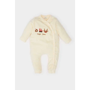 Erkek Bebek Yenidoğan Yılbaşı Temalı Uzun Kollu Çıtçıtlı Kadife Tulum D6510A524WN