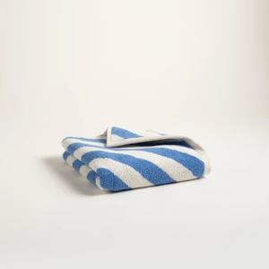 Zsa Zsa Zsu Ornaz İplik Boyalı Verevli Pamuk %100 Pamuk Yüz Havlusu 50x90 Cm Natural - Mavi