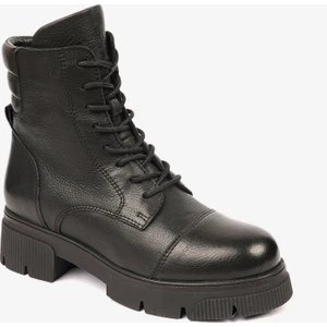 Kadın Siyah Hakiki Deri Military Bot 4K2UB34041