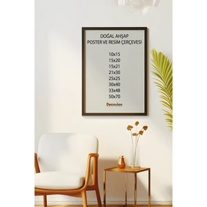 Doğal Ahşap Çerçeve -Boş Çerçeve-Resim Çerçevesi, Poster Puzzle Çerçevesi (Ön Korumalı,postersiz)