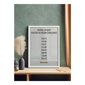Doğal Ahşap Çerçeve -Boş Çerçeve-Resim Çerçevesi, Poster Puzzle Çerçevesi (Ön Korumalı,postersiz)
