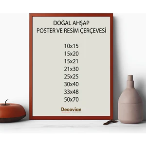 Doğal Ahşap Çerçeve -Boş Çerçeve-Resim Çerçevesi, Poster Puzzle Çerçevesi (Ön Korumalı,postersiz)
