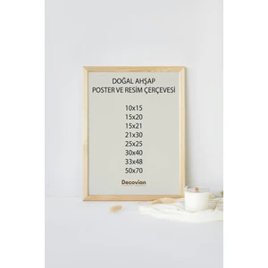 Doğal Ahşap Çerçeve -Boş Çerçeve-Resim Çerçevesi, Poster Puzzle Çerçevesi (Ön Korumalı,postersiz)