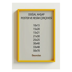 Doğal Ahşap Çerçeve -Boş Çerçeve-Resim Çerçevesi, Poster Puzzle Çerçevesi (Ön Korumalı,postersiz)