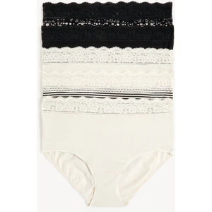 5'li Dantel Detaylı Full Brief Külot Seti