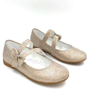 (Ortaç Kids) Termo Kaymaz Taban Cırtlı Ortapedik Kız Çocuk Babet Altın