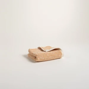 Solıd İplik Boyalı Çizgili Pamuk %100 Pamuk El Havlusu 30x50 Cm Natürel - Tarçın