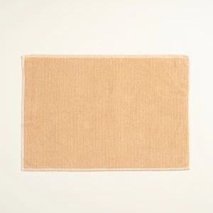 Solıd İplik Boyalı Çizgili Pamuk %100 Pamuk Ayak Havlusu 50x80 Cm Natürel - Tarçın