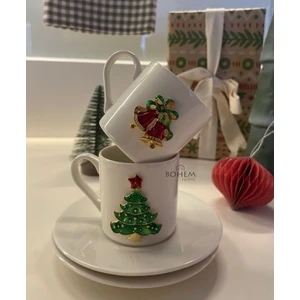 Bohem Home 2'li Porselen Yılbaşı Figürlü Kahve Fincanı