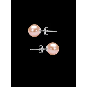 925 Ayar Gümüş Pembe Inci Küpe 10 mm