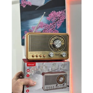 Gold Retro & Vintage Nostaljik Radyo Bluetootlu Fenerli Mini Kibar Fm Radyo Şık Ve Tarz Bir Arada - Videolu Ürün